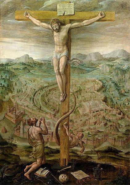 Hans Vredeman de Vries Allegory of salvation and sin. Spain oil painting art